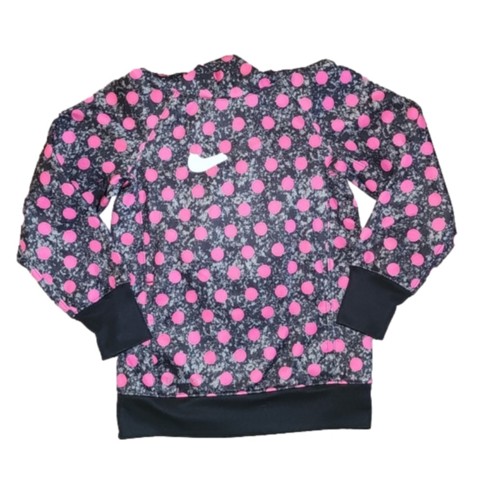 Nike Grey and Pink Polka-Dot Pullover Hoodie
